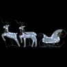 Décoration de Noël Renne et traîneau 100 LED extérieur blanc 