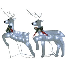 Décoration de Noël Renne et traîneau 100 LED extérieur blanc 