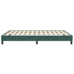 Cadre de lit sans matelas vert foncé 160x210 cm velours 