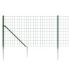 Clôture en treillis métallique et piquet d'ancrage vert 1,1x10m 