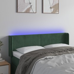 Tête de lit à LED Vert foncé 147x16x78/88 cm Velours 