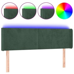 Tête de lit à LED Vert foncé 147x16x78/88 cm Velours 