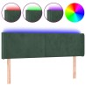 Tête de lit à LED Vert foncé 147x16x78/88 cm Velours 