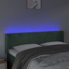 Tête de lit à LED Vert foncé 147x16x78/88 cm Velours 