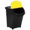 Poubelles empilables avec couvercles 3 pcs noir PP 120 L 