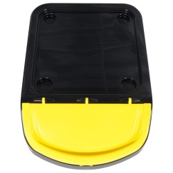 Poubelles empilables avec couvercles 3 pcs noir PP 120 L 