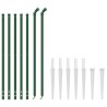 Clôture en treillis métallique et piquet d'ancrage vert 1,1x10m 