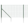 Clôture en treillis métallique et piquet d'ancrage vert 1,1x10m 