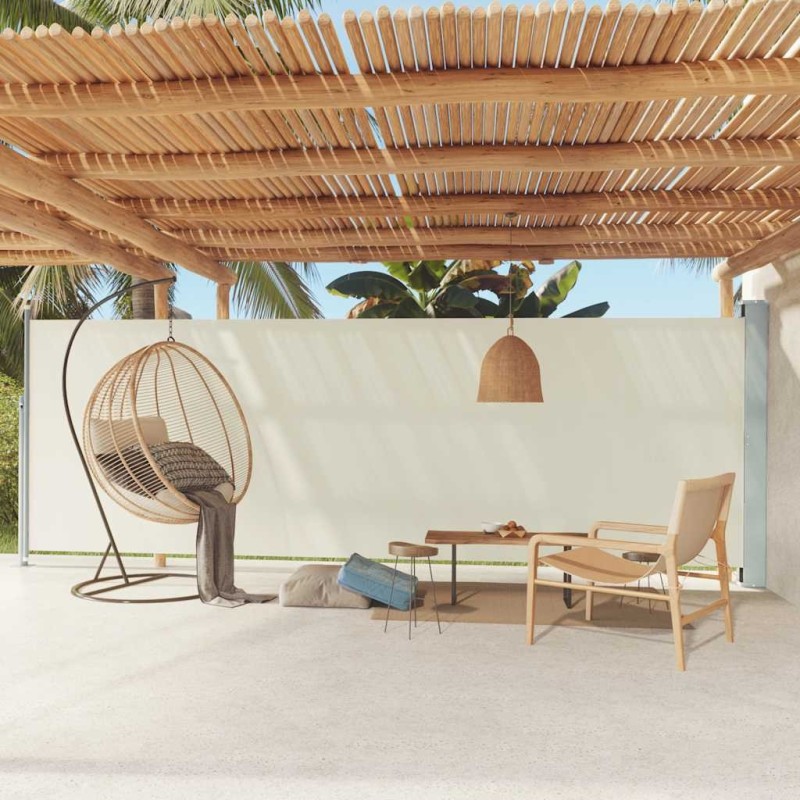 Auvent latéral rétractable de patio 180x600 cm Crème Auvent latéral rétractable de patio 180x600 cm Crème