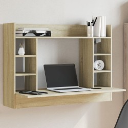 Bureau mural chêne sonoma 105x48x75 cm bois d'ingénierie 