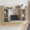 Bureau mural chêne sonoma 105x48x75 cm bois d'ingénierie 