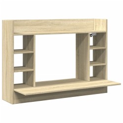 Bureau mural chêne sonoma 105x48x75 cm bois d'ingénierie 