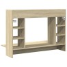 Bureau mural chêne sonoma 105x48x75 cm bois d'ingénierie 