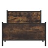 Cadre de lit en métal sans matelas chêne fumé 107x203 cm 