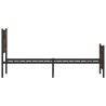 Cadre de lit en métal sans matelas chêne fumé 107x203 cm 