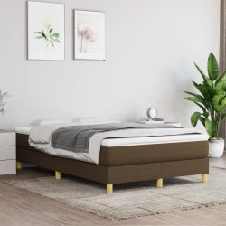 Cadre de lit sans matelas marron foncé 120x200 cm tissu 