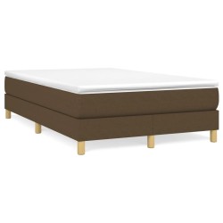 Cadre de lit sans matelas marron foncé 120x200 cm tissu 