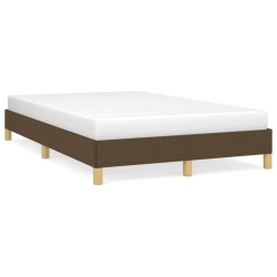 Cadre de lit sans matelas marron foncé 120x200 cm tissu 