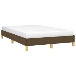 Cadre de lit sans matelas marron foncé 120x200 cm tissu 