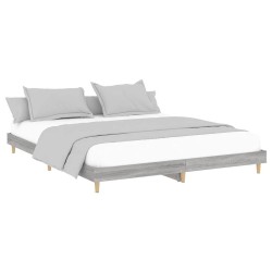 Cadre de lit sans matelas sonoma gris 120x200cm bois ingénierie 