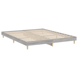 Cadre de lit sans matelas sonoma gris 120x200cm bois ingénierie 