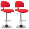 Tabourets de bar lot de 2 rouge similicuir 