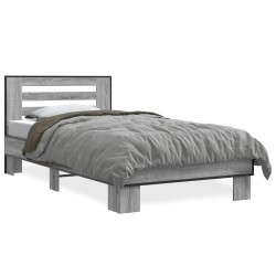 Cadre de lit sans matelas sonoma gris 75x190 cm 