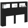 Armoire tête de lit avec LED chêne noir 140x17x102 cm 