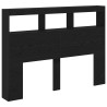 Armoire tête de lit avec LED chêne noir 140x17x102 cm 