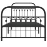 Cadre de lit métal sans matelas avec pied de lit noir 90x190 cm 