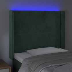 Tête de lit à LED Vert foncé 93x16x118/128 cm Velours 
