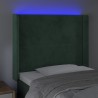 Tête de lit à LED Vert foncé 93x16x118/128 cm Velours 