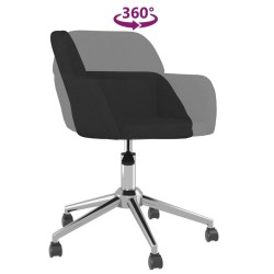 Chaise pivotante de bureau Noir Tissu 