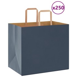 Sacs en papier 250 pcs avec poignées bleu 32x22x28 cm 