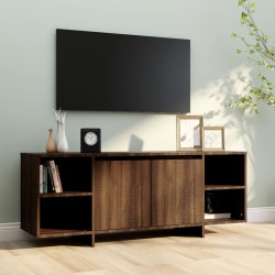 Meuble TV chêne marron 130x35x50 cm bois d'ingénierie 