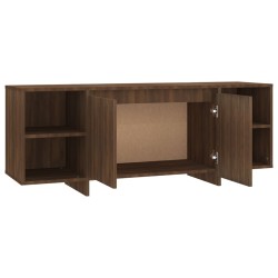 Meuble TV chêne marron 130x35x50 cm bois d'ingénierie 