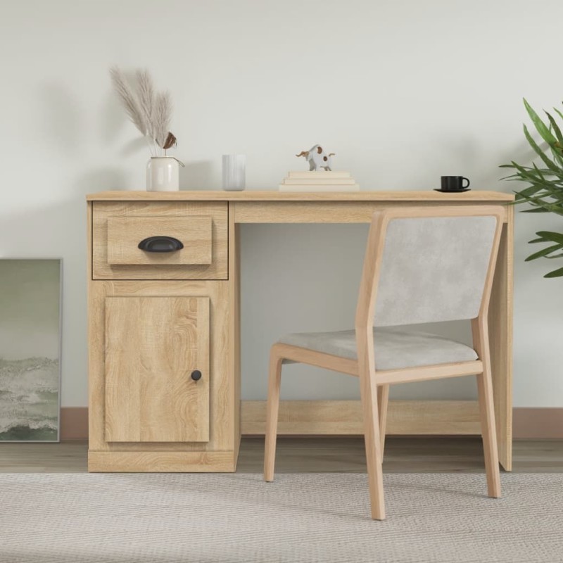 Bureau avec tiroir chêne sonoma 115x50x75 cm bois d'ingénierie 