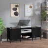 Armoire à disques noir 121x38x48 cm bois d'ingénierie 
