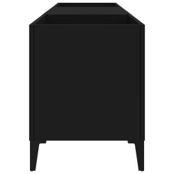 Armoire à disques noir 121x38x48 cm bois d'ingénierie 