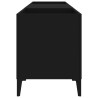 Armoire à disques noir 121x38x48 cm bois d'ingénierie 