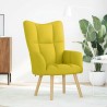 Chaise de relaxation jaune clair tissu 