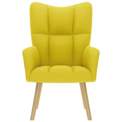 Chaise de relaxation jaune clair tissu 