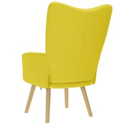 Chaise de relaxation jaune clair tissu 