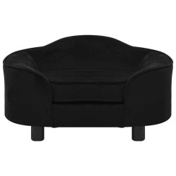 Canapé pour chien Noir 67x47x36 cm Peluche 