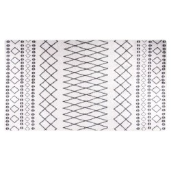Tapis lavable antidérapant 190x300 cm noir et blanc 