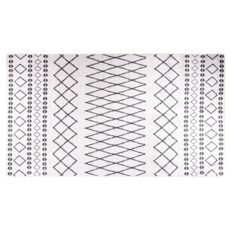Tapis lavable antidérapant 190x300 cm noir et blanc 