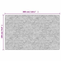 Tapis lavable antidérapant 190x300 cm noir et blanc 