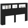 Armoire tête de lit avec LED chêne noir 160x17x102 cm 