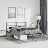 Cadre de lit métal sans matelas avec tête de lit noir 150x200cm 