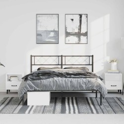 Cadre de lit métal sans matelas avec tête de lit noir 150x200cm 